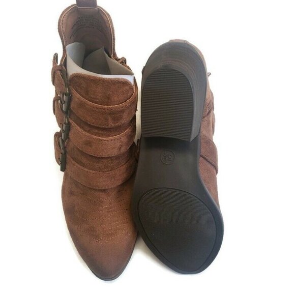 Universal Thread Kelsey Triple Buckle Cut Out Bootie Womens Size 5.5 Cognac - Picture 6 of 6